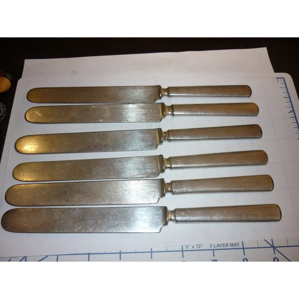 Vintage Rogers Hamilton silver plate Dinner knives set‎ of 6